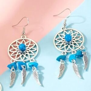 LAPIS DREAM CATCHER EARRINGS NEW